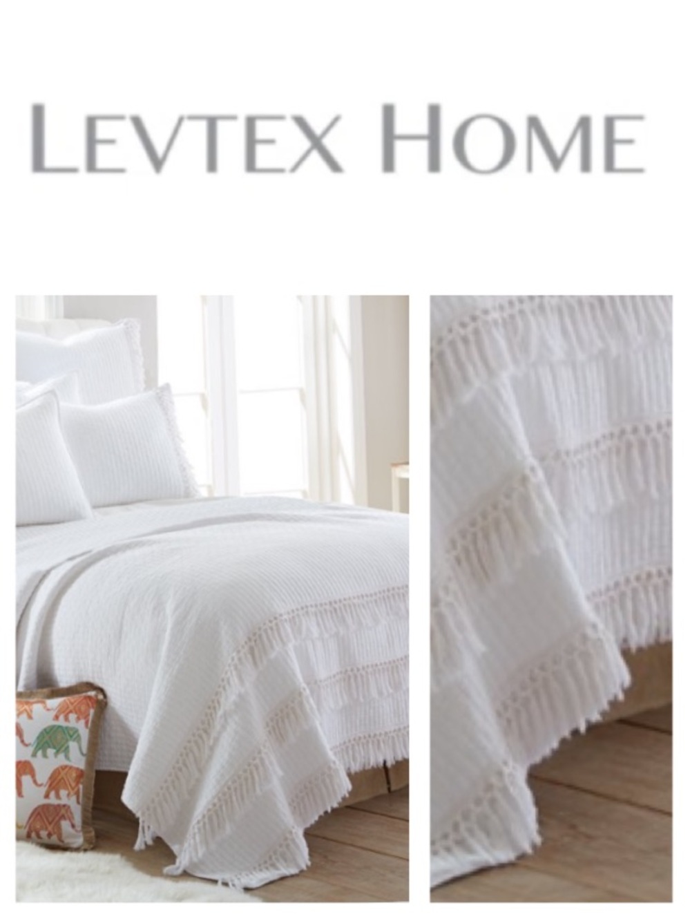 Levtex Home - Casita White Quilt Set (Twin) & 2 shams
